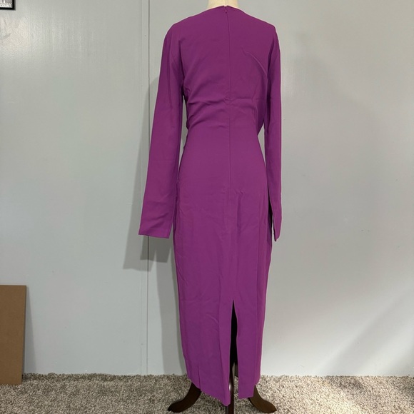 Reiss Valentina Bodycon Midi Purple Dress Size 6 - Picture 14 of 15